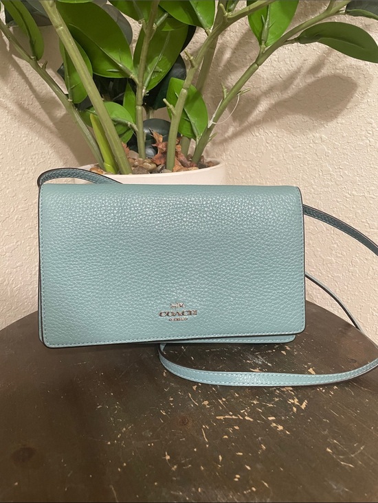 Coach Handbags - COACH Hayden Pebbled Leather Crossbody Bag in Light Blue